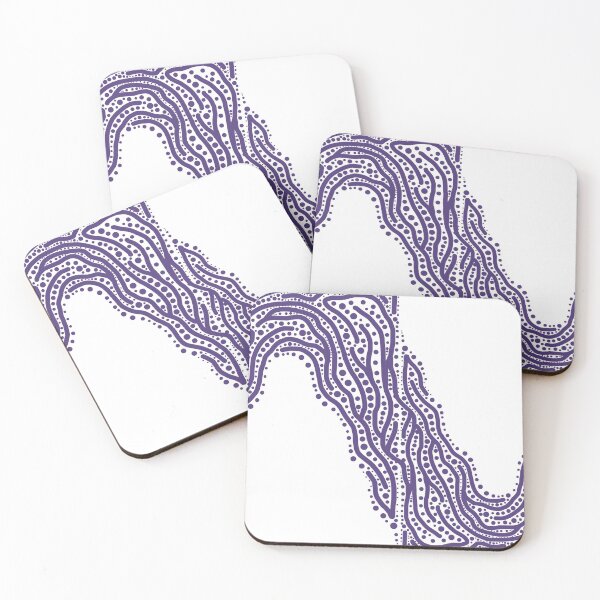 Item preview, purple wave squiggle dots and lines pattern  designed and sold by Ella's  Doodles And Designs.