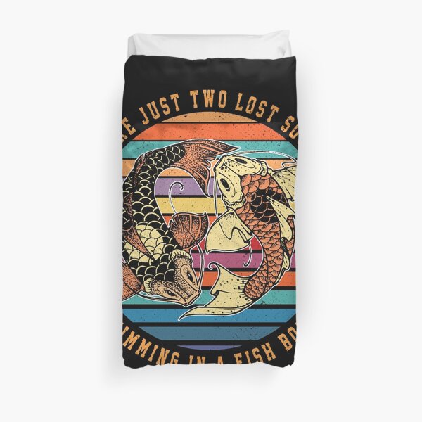 Pink Floyd, We're Just Two Lost Souls, Swimming In A Fish Bowl Vintage Duvet Cover