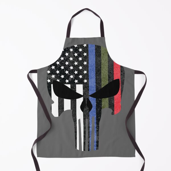 Item preview, Police, Military and Fire Flag (Skull) designed and sold by CM-PD.