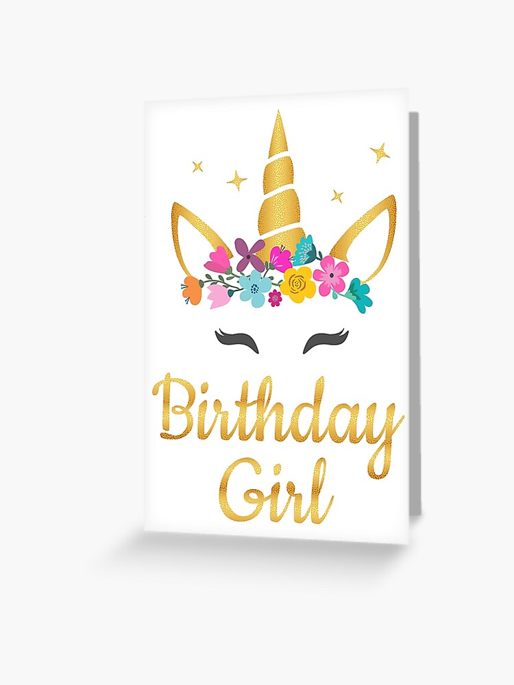 Carte De Vœux Anniversaire Licorne Anniversaire Fille Licorne Par Classyc Redbubble