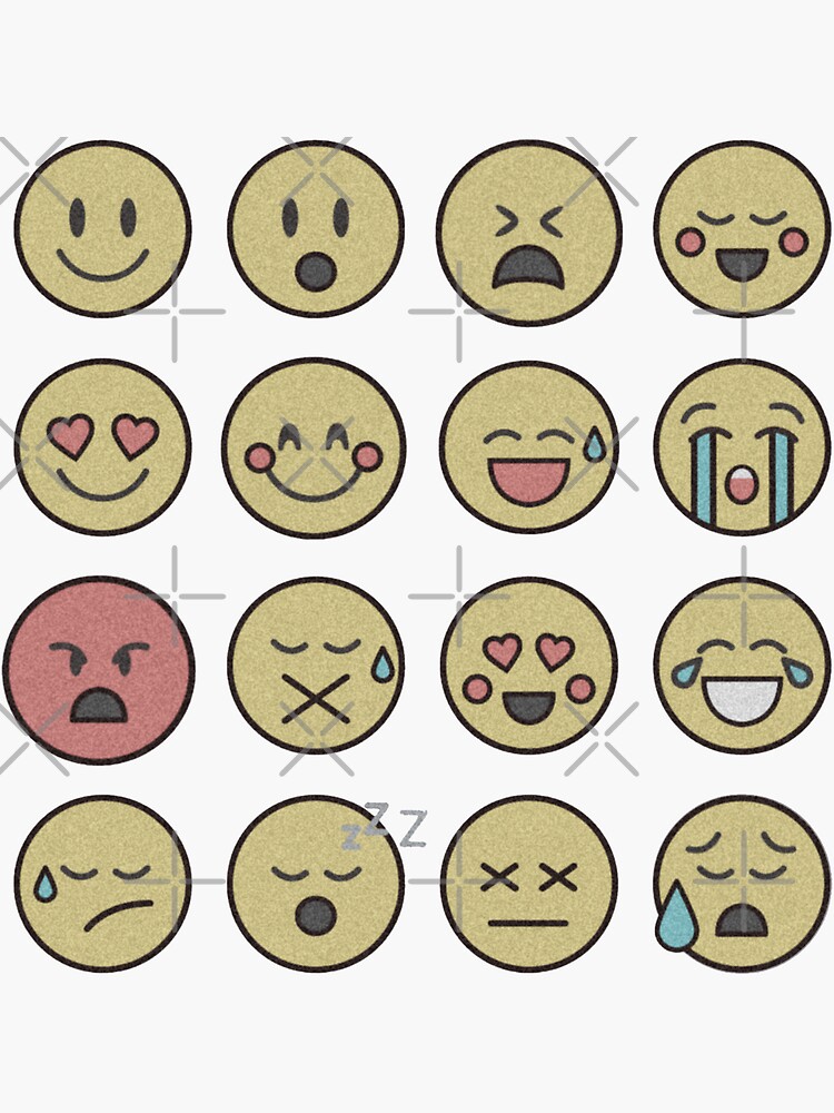 "Glitter Emojis Pack" Sticker for Sale by tiffkwan1 Redbubble