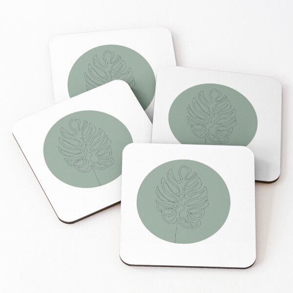 Item preview, minimal monstera leaf sticker green designed and sold by lavendrdzigns.