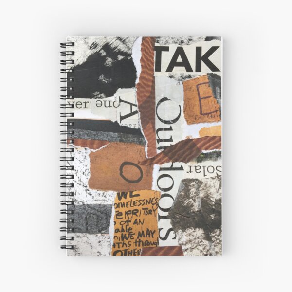 Modern Abstract Collage Typography Design Spiral Notebook