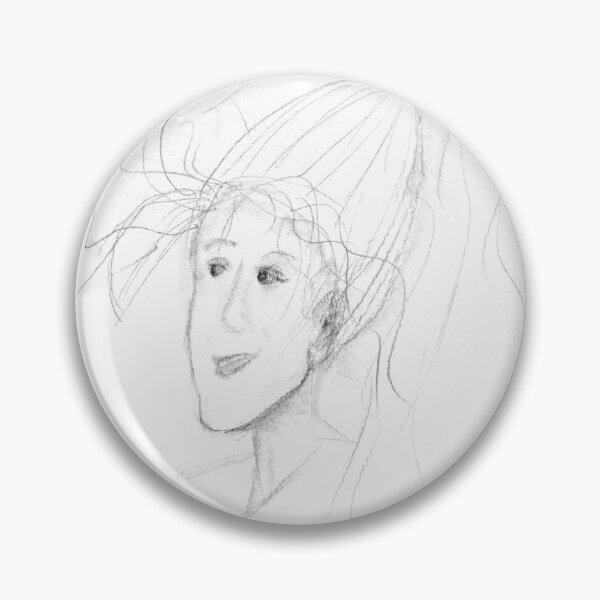 Item preview, sketch of a woman with windswept hair and long ponytail designed and sold by Dawna Morton.