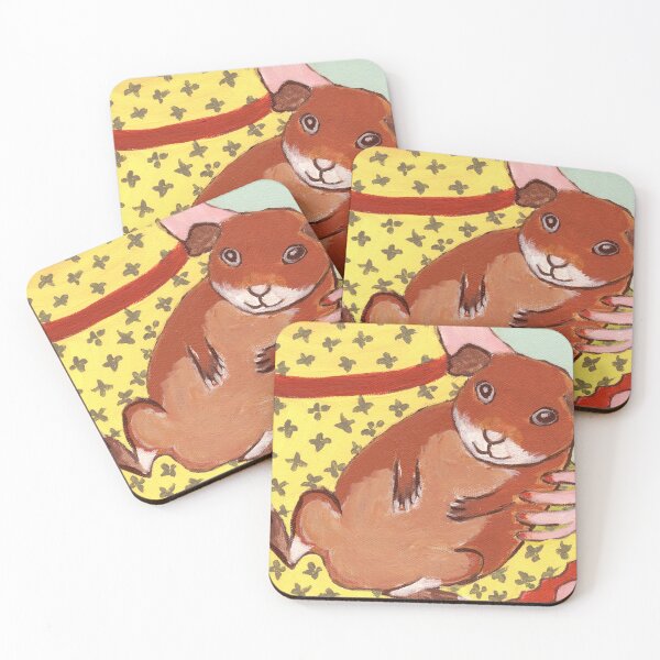 Aperçu de l'œuvre Cochon d'Inde : Cuddle Me-Agouti Cavy ~ GRANDE CONCEPTION GRAPHIQUE ~ Pop Art ~ Peinture originale ~ LilyKoArt créée et vendue par Spinning Plates 360.