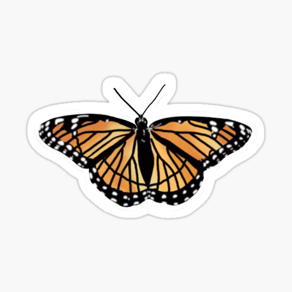 Orange Monarch Butterfly Sticker Sticker For Sale By Shullstickers