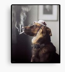 "Alex" the Smoking Police Dog Canvas Print