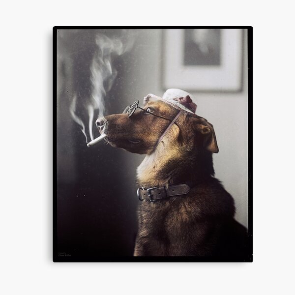 "Alex" the Smoking Police Dog Canvas Print