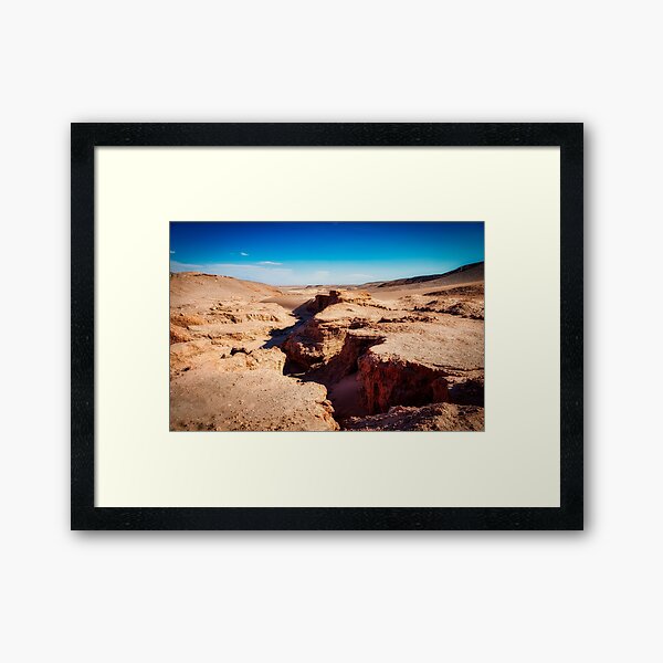 Sandy canyons at Atacama Desert Framed Art Print