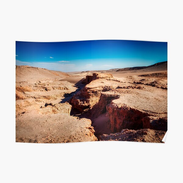 Sandy canyons at Atacama Desert Poster