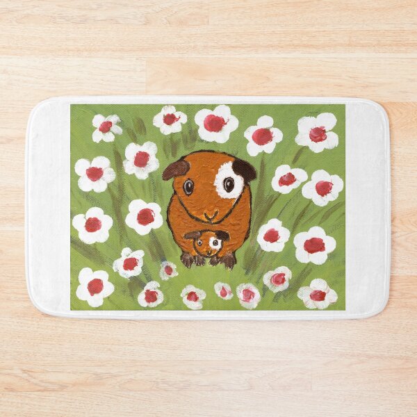 Aperçu de l'œuvre Cochon d'Inde : Peek-a-Boo ~ Rex Cavy Mother&Baby ~ Pop Art ~ Peinture originale ~ LilyKoArt créée et vendue par Spinning Plates 360.
