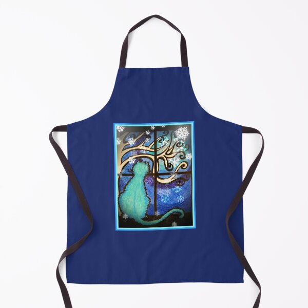 Item preview, Cat Watching Snowflakes in Blue designed and sold by PaniaBrown.