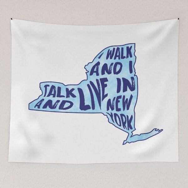 Item preview, Tie Dye Watercolor Blue Walk and Talk and Live in New York State designed and sold by MarzStudio.