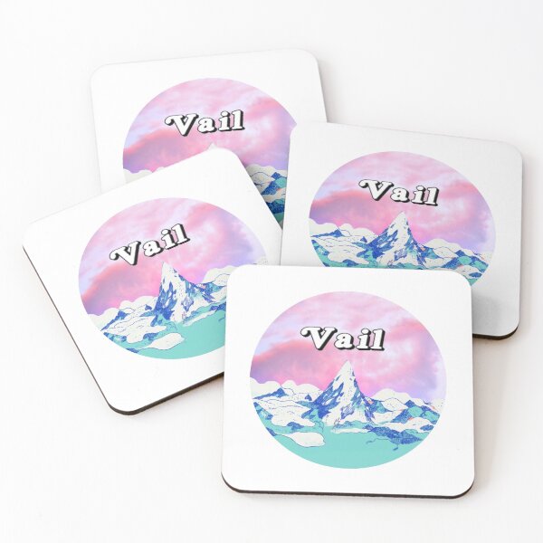 Item preview, Vail Colorado mountains with pink sky designed and sold by Preppy Positivity.