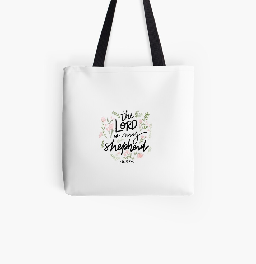  Christian Tote Bags for Women Beach Scene Psalm 23:1