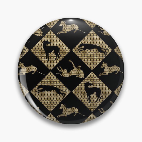 Item preview, Diamond Greyhounds on Gold Art Deco Fan designed and sold by GreytGraphicals.