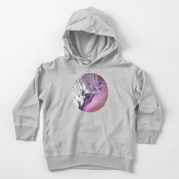 White and Purple Tree Ring Paint Pour Toddler Pullover Hoodie