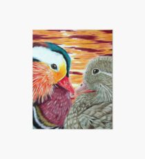 Mandarin Ducks in Love Art Board
