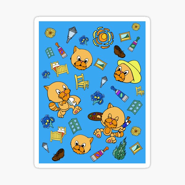 Item preview, Van Gogh Cat Cartoon designed and sold by Artwitted Store.