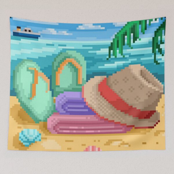 Aperçu de l'œuvre Vacances d'été pixelisées créée et vendue par HopeDetour.