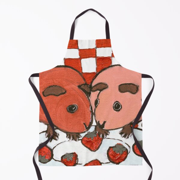 Aperçu de l'œuvre Cochon d'Inde : L'amour à la première bouchée ~ Fraise pique-nique Cavy ~ GRANDE CONCEPTION GRAPHIQUE ~ Pop Art ~ Peinture originale ~ LilyKoArt créée et vendue par Spinning Plates 360.