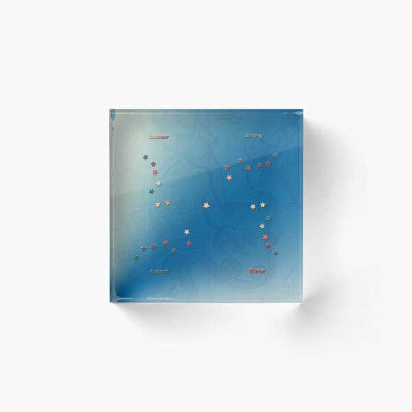 The Big Dipper (Ursa Major) In The Four Seasons In Gorgeous Blues Acrylic Block