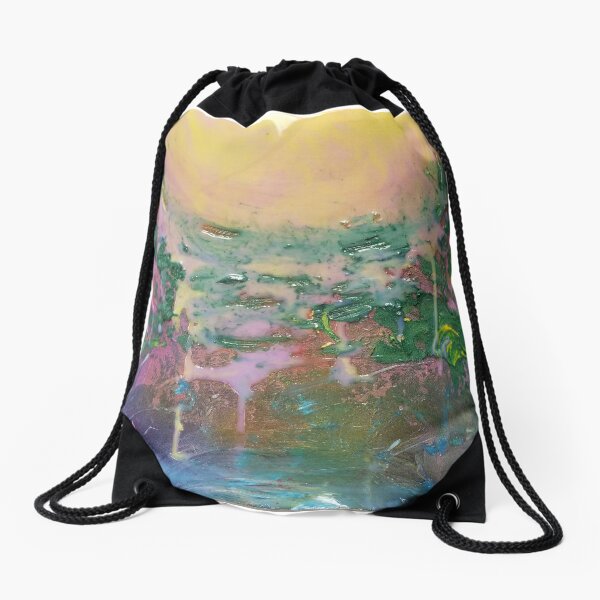 Dripping sunset Drawstring Bag