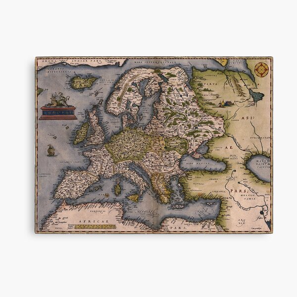 Europe Map 1572 Canvas Print
