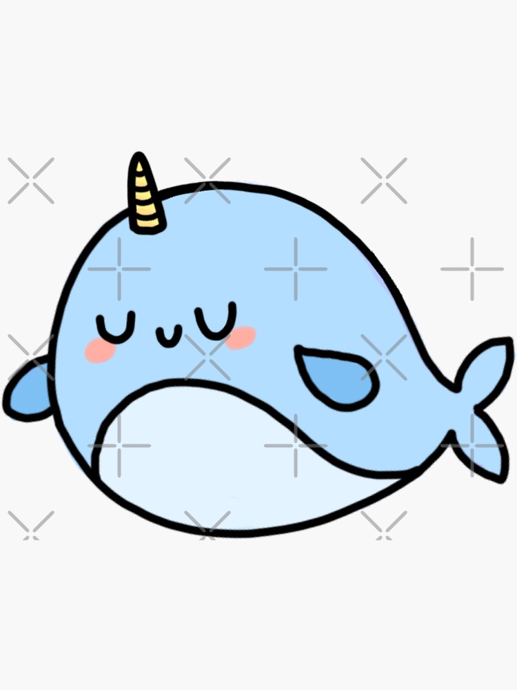 Kawaii And Cute Narwhals Are Adorable - Cute - Sticker