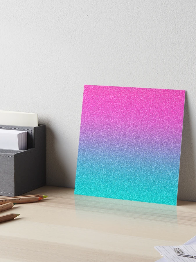 Pink to Teal Gradient With Glitter | Clear - 8” x 1” Ruler