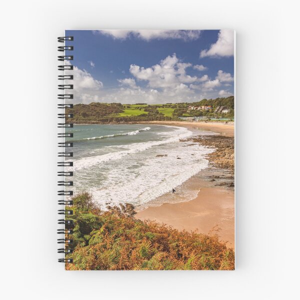 Aperçu de l'œuvre  journée ensoleillée à Langland Bay avec Rotherslade Bay au premier plan créée et vendue par Dan Santillo.