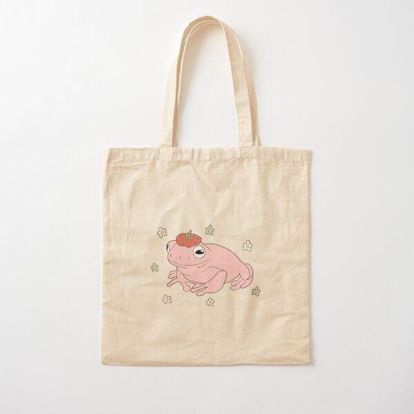 Strawberry Frog Cotton Tote Bag