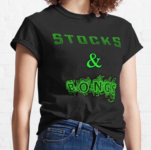 Stocks and Bongs Unisex Heavy Cotton Tee, Bongs and Stocks Design, Funny Money and Weed Tee, Invest 420 Gift Idea Classic T-Shirt
