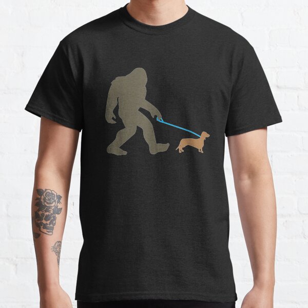Bigfoot Walking Dachshund Sasquatch Doxie Dog Gift Classic T-Shirt