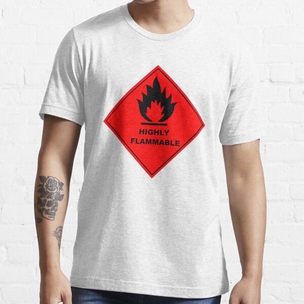 "Flammable Warning Sign" Tshirt for Sale by sweetsixty Redbubble