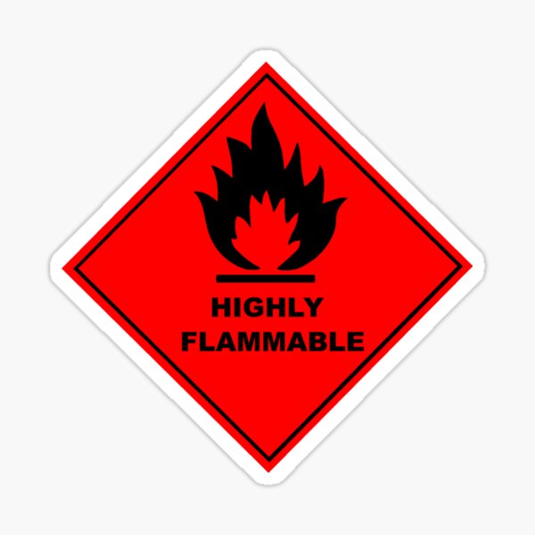 HIGHLY FLAMMABLE LPG NO HEALTH AND SAFETY WARNING STICKER LATEX PRINTED MULTI017 
