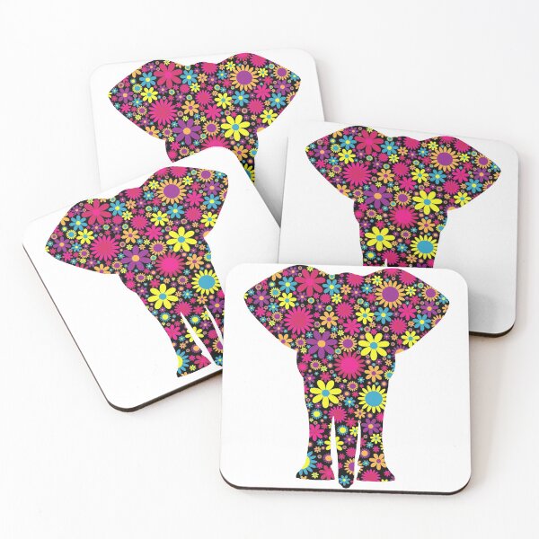 Item preview, Floralific Pattern Elephant Silhouette designed and sold by binti163.