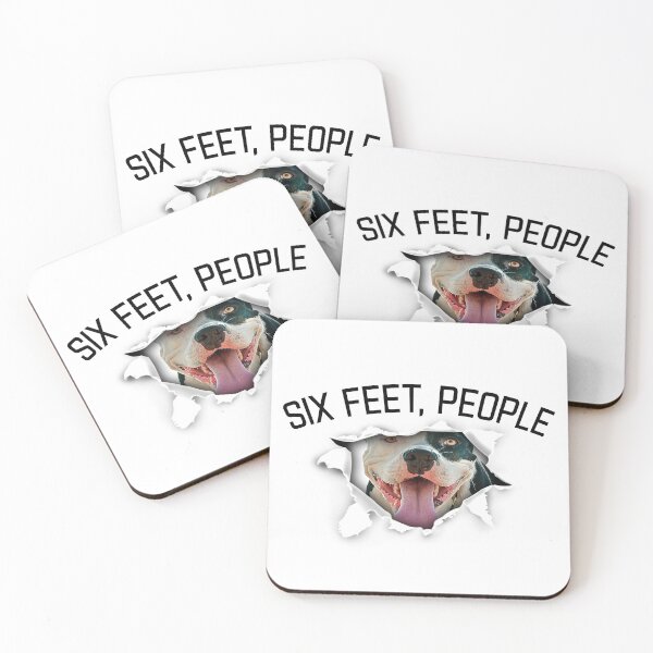 Item preview, six feet people Dog Face Inside Torn tongue out licking mouth - six feet people animals face tear torn social distance designed and sold by Dolphin Graphic.