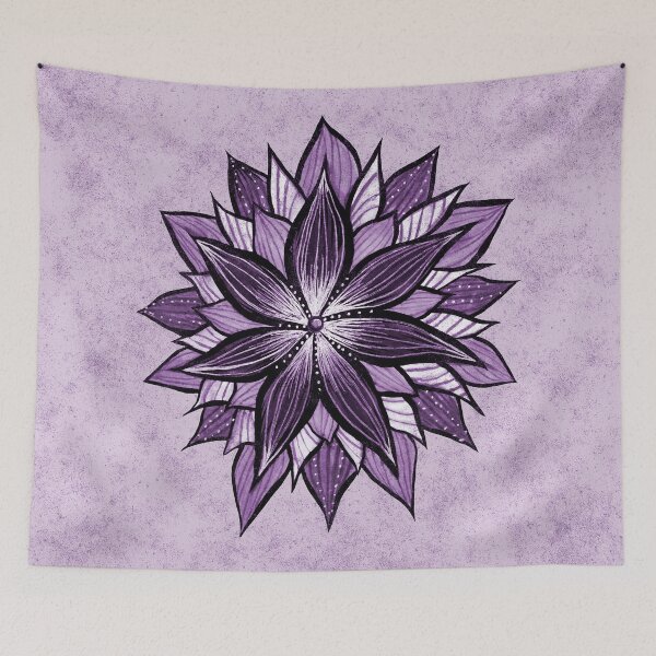 Item preview, Purple Flower Abstract Floral Mandala designed and sold by Boriana Giormova.