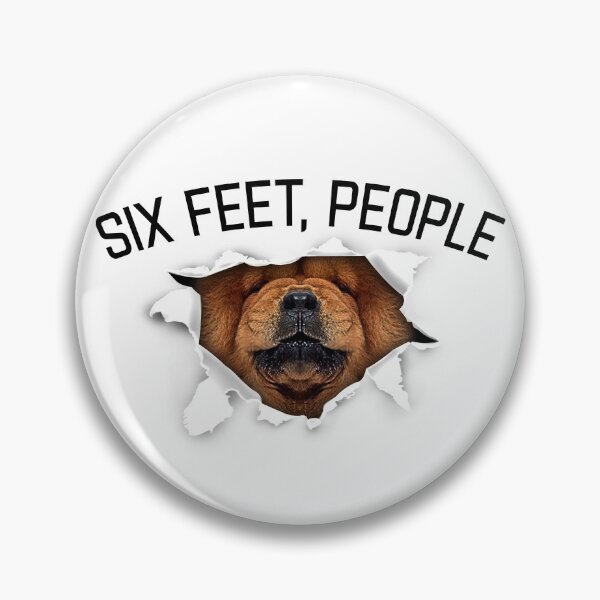 Item preview, Growling Chow Chow dog - six feet people animals face tear torn social distance designed and sold by Dolphin Graphic.