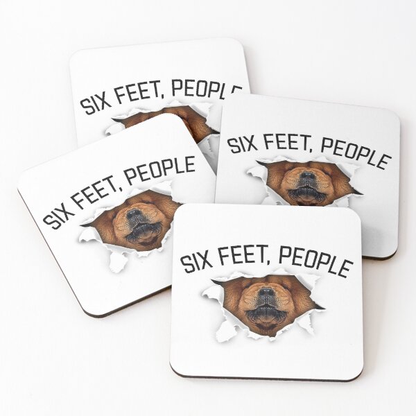 Item preview, Growling Chow Chow dog - six feet people animals face tear torn social distance designed and sold by Dolphin Graphic.
