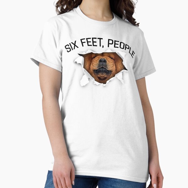 Item preview, Growling Chow Chow dog - six feet people animals face tear torn social distance designed and sold by Dolphin Graphic.
