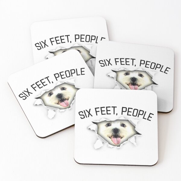 Item preview, Mixed breed dog portrait - six feet people animals face tear torn social distance designed and sold by Dolphin Graphic.
