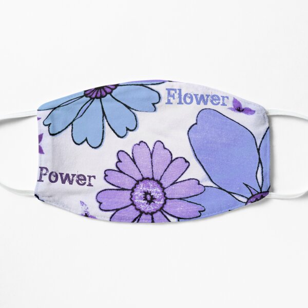 Flower Power Purple Blue Flat Mask