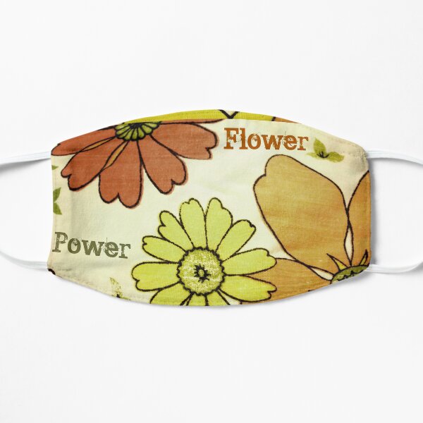 Flower Power Green Brown Flat Mask