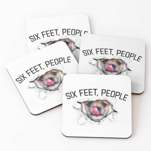 Item preview, Teri Dog Licking -  six feet people animals face tear torn social distance designed and sold by Dolphin Graphic.