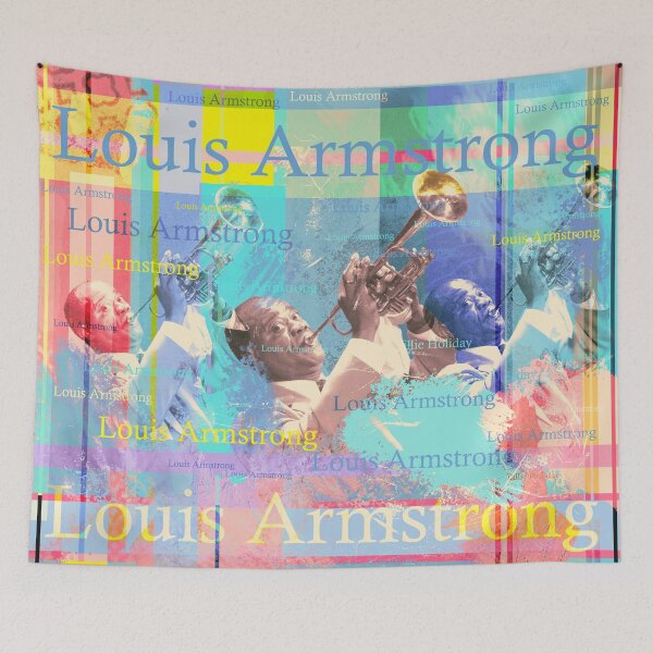 Item preview, aesthetic, Louis Armstrong portrait, bandleader Satchmo designed and sold by Mauswohn.