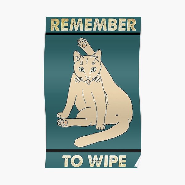Remember to wipe funny gift for cat lover Poster
