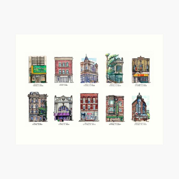 Chicago Small Buildings Series 1 Art Print