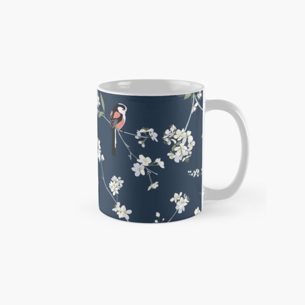 Item preview, Navy and White Cherry Blossom with Bird designed and sold by Danielle555.